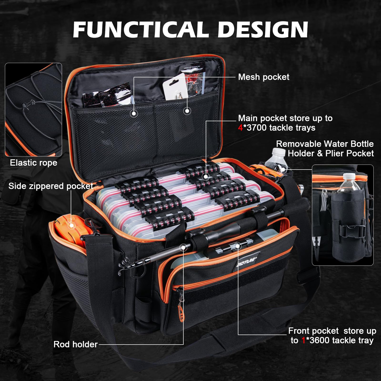 Fishing Bag Waterproof - Goture Taşınabilir Seyahat Balıkçılık Seti Teleskopik