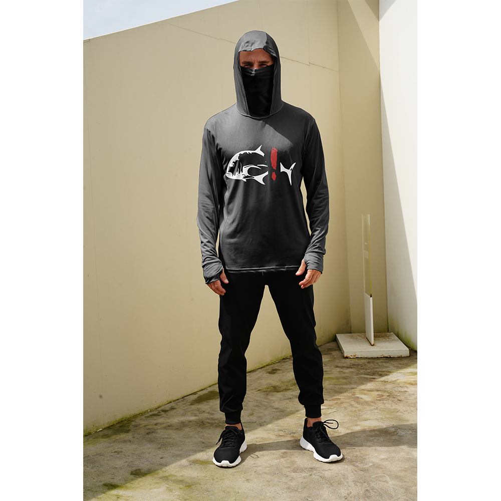 Fishing Mask Sun Protection - Erkek Balık Baskılı Balıkçı Kapüşonlu Üstü